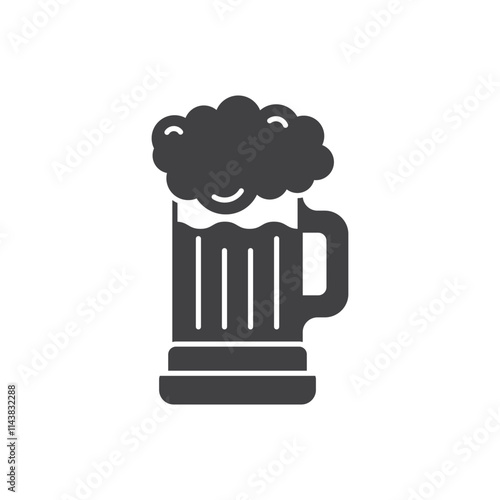 Cold beer icon in flat style. Alcohol drink vector illustration on isolated background. Alcohol glass sign business concept.