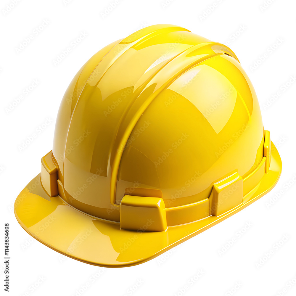 Fototapeta premium Construction safety yellow helmet isolated on transparent background
