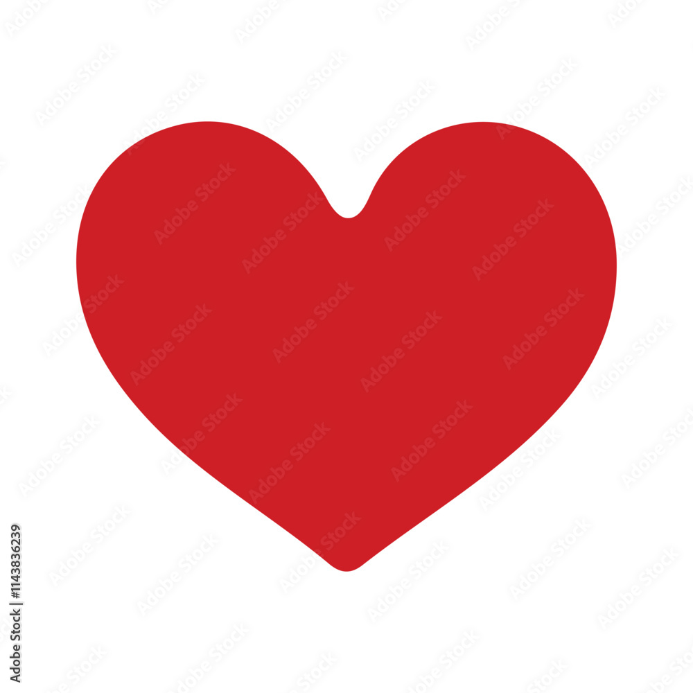 Red heart love icon on a white background Red heart love icon on a white background