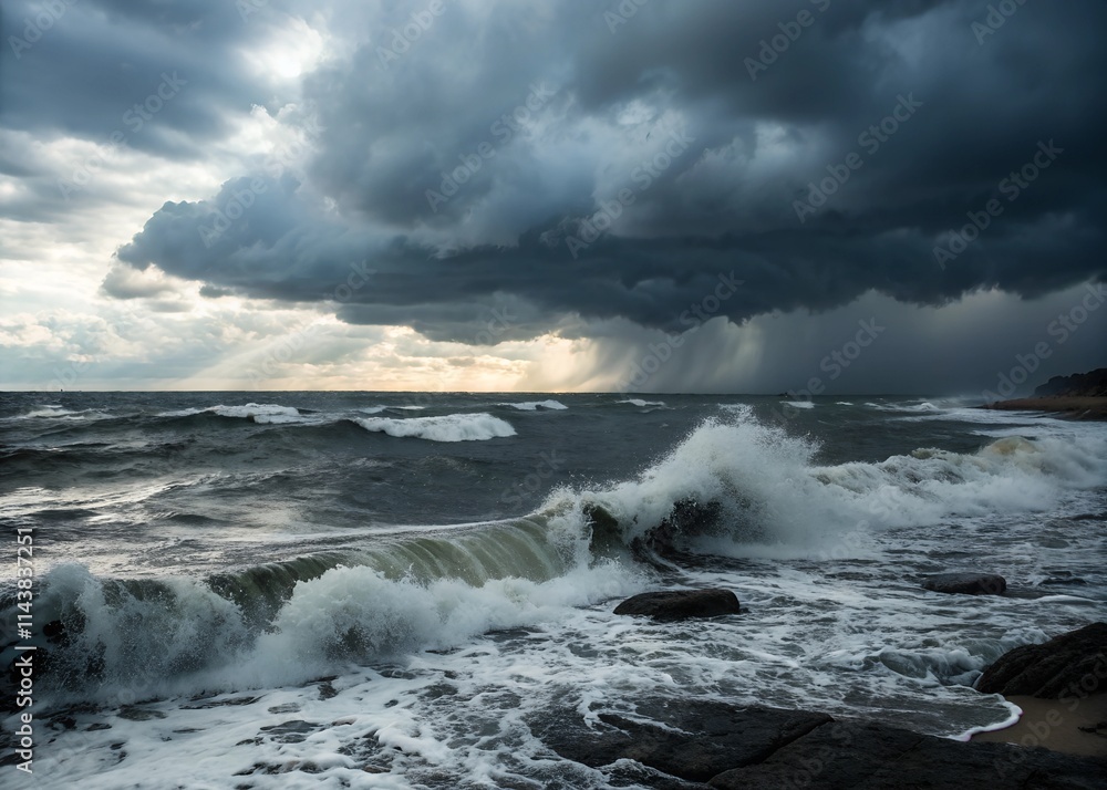 Fototapeta premium storm over the sea