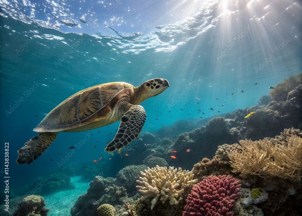 Fototapeta premium turtle swimming in the sea