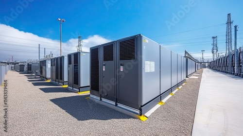 Advanced battery technology powering smart city energy storage solutions representing innovations energy storage smart grid systems sustainable efficient urban energy use
