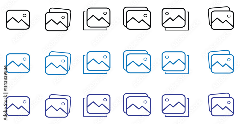 Gallery icon set. photo, image, picture, album vector Gallery icon set. photo, image, picture, album vector