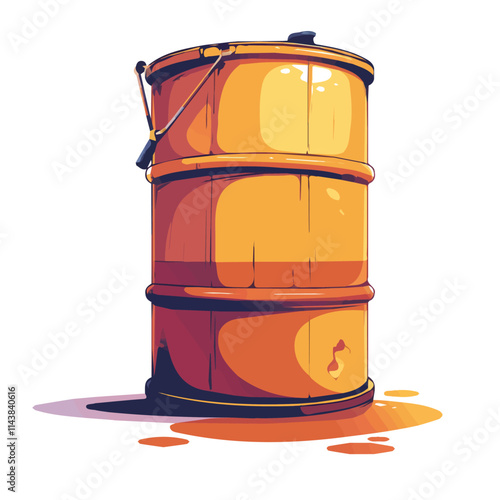 Vector design and illustration of a barrel (wine barrel or oil barrel, etc.)