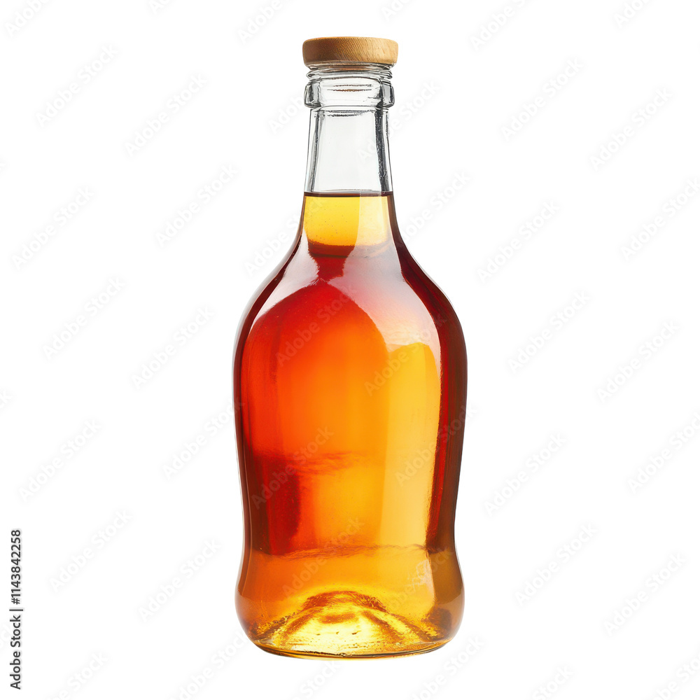 Glass Bottle of Apple Cider Vinegar on White Background Ideal for Culinary and Health Use and transparent background Glass Bottle of Apple Cider Vinegar on White Background Ideal for Culinary and Health Use and transparent background
