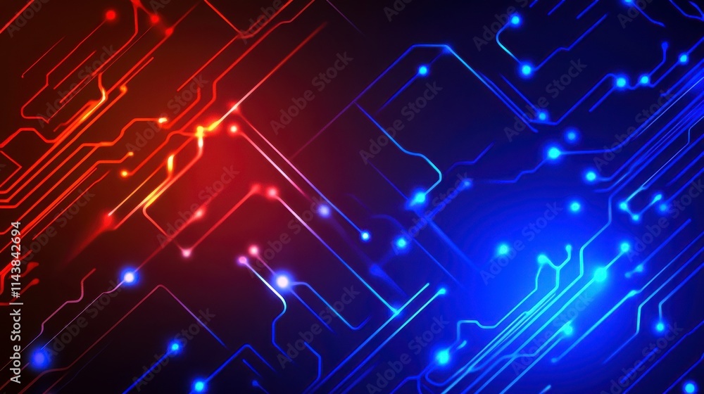 Abstract Circuit Board Design: A Futuristic Technology Illustration