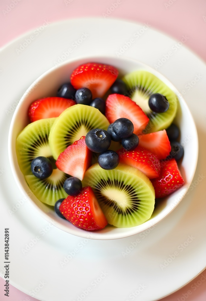 Fresh Fruit Salad with Kiwi Strawberry Blueberry Fresh Fruit Salad with Kiwi Strawberry Blueberry