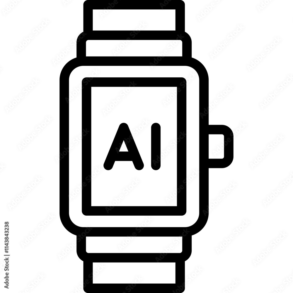 smartwatch icon illustration design with outline smartwatch icon illustration design with outline