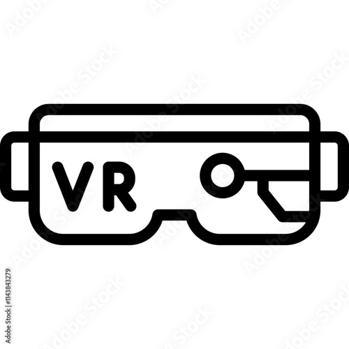 virtual reality icon illustration design with outline