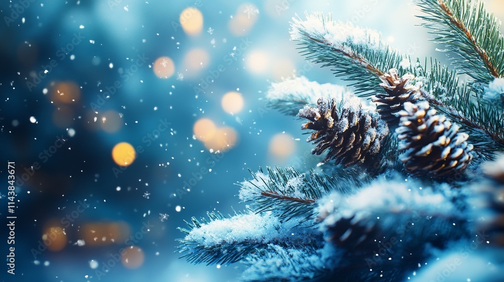 Christmas Blue Background With Snowflakes, Red Baubles, Fir Branches Creating a Vibrant Festive Holiday Scene Christmas Blue Background With Snowflakes, Red Baubles, Fir Branches Creating a Vibrant Festive Holiday Scene