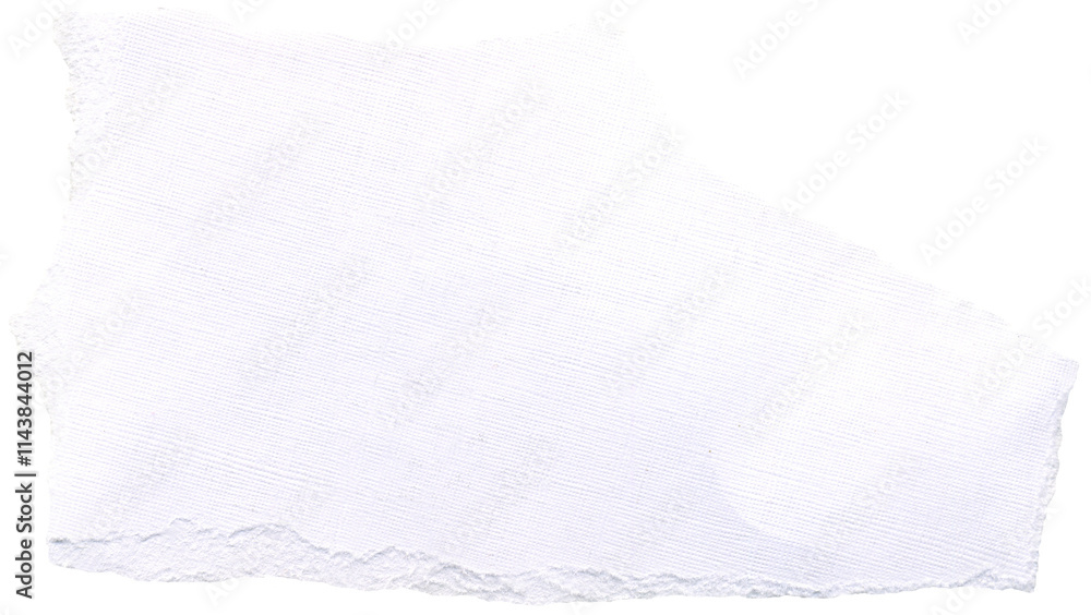 Obraz premium Crumpled white paper scrap with torn edges. For DIY projects, scrapbooking and collage.