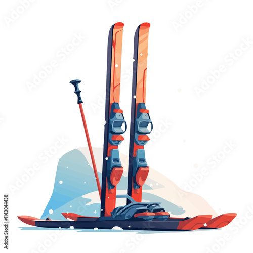 Vector illustration of a ski resort for motion graphics