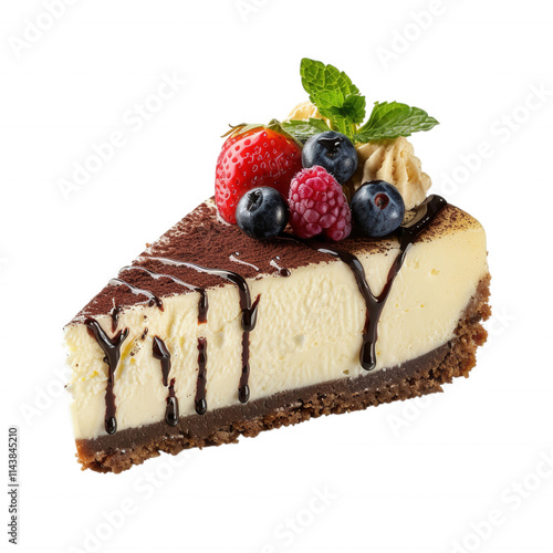 Wallpaper Mural Scrumptious Tiramisu Cheesecake Slice with Berries Torontodigital.ca