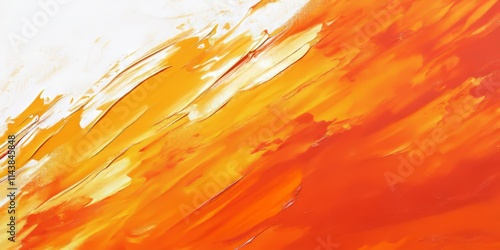 Professional acrylics in vibrant orange paint are showcased on the canvas, highlighting the loaded brush technique used to create stunning effects with professional acrylics once applied. photo