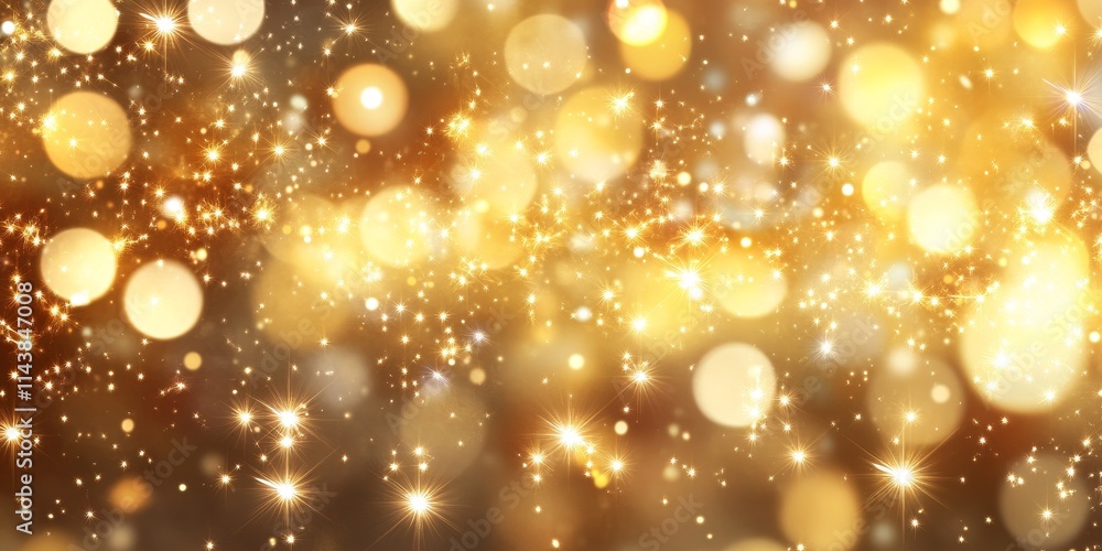 Christmas background featuring a festive golden abstract design filled with shimmering bokeh defocused lights and stars, creating an enchanting Christmas background for your creative needs. Christmas background featuring a festive golden abstract design filled with shimmering bokeh defocused lights and stars, creating an enchanting Christmas background for your creative needs.