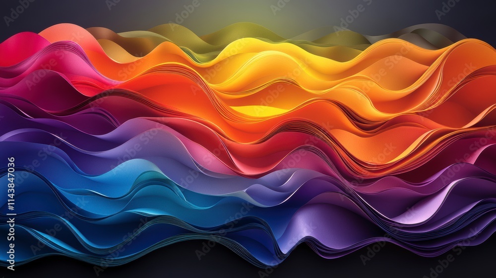 Stunning Abstract Colorful Wavy Paper Art Design Stunning Abstract Colorful Wavy Paper Art Design