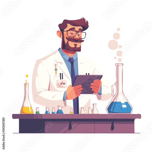 Vector illustration of a laboratory nurse character