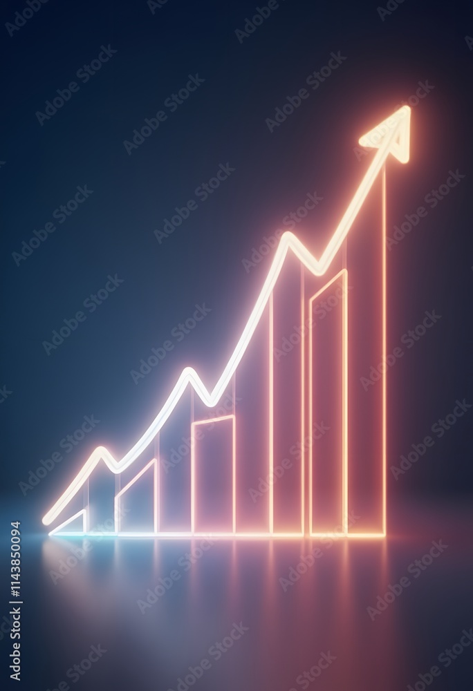 Neon Growth Chart Business Success Progress Finance Neon Growth Chart Business Success Progress Finance