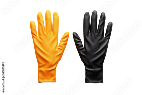 Insulated Winter Gloves with Waterproof Coating for Cold Weather Comfort Isolated on Transparent Background.