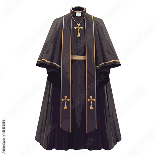 Illustration of a Christian dress and priest