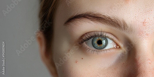 Teenage acne prominently displayed on the forehead, showcasing the challenges of skin health during adolescence. This image captures the essence of teenage acne struggles and experiences. photo