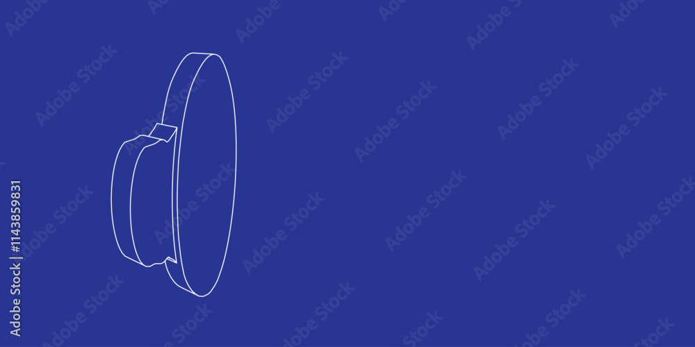 The outline of a large speaker symbol made of white lines on the left. 3D view of the object in perspective. Vector illustration on indigo background The outline of a large speaker symbol made of white lines on the left. 3D view of the object in perspective. Vector illustration on indigo background