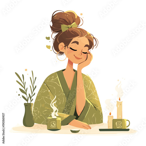 Vector illustration of a woman in a yoga pose for motion graphics and animation
