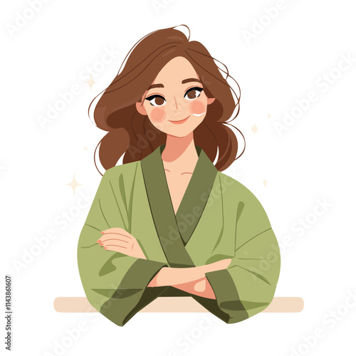 Vector illustration of a woman in a yoga pose for motion graphics and animation
