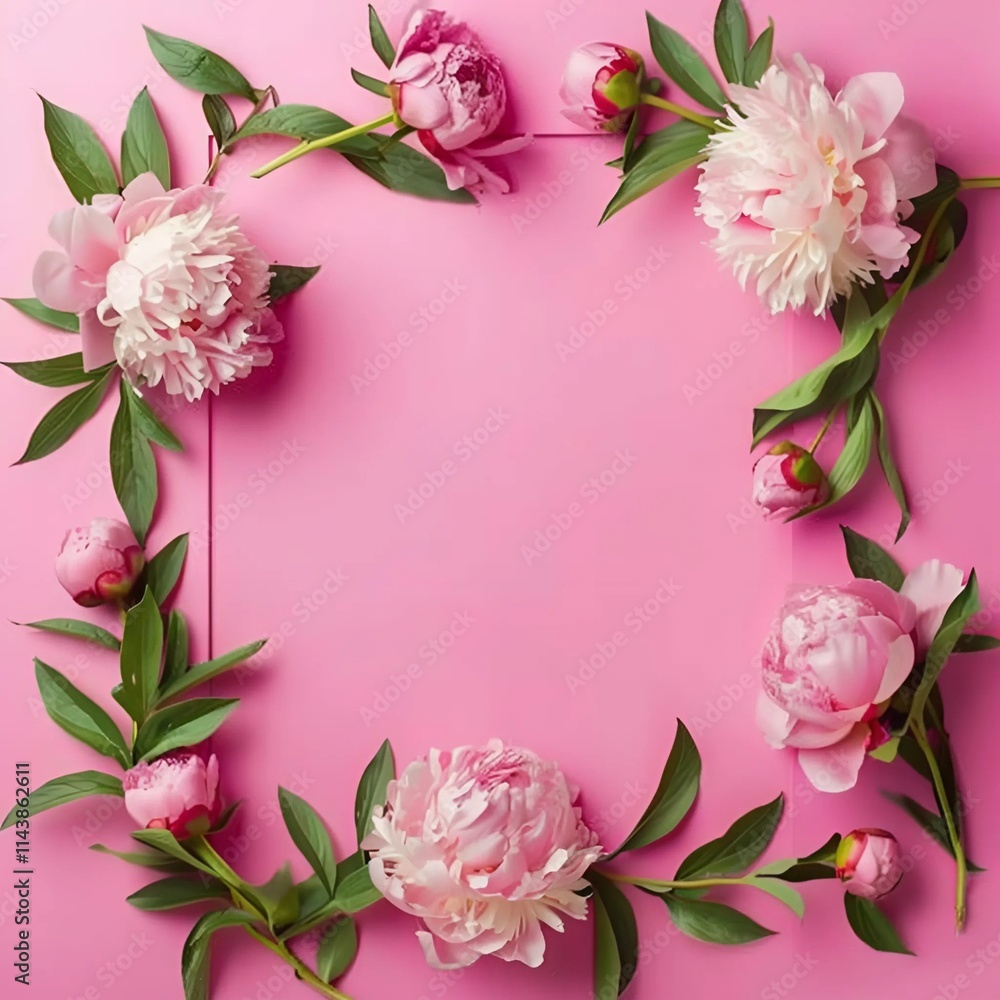 Fototapeta premium pink rose border