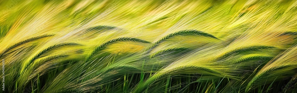 Swaying summer grass dances gently in the warm breeze under a clear sky Swaying summer grass dances gently in the warm breeze under a clear sky