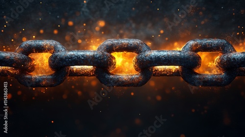 Burning Metal Chain: A Powerful Industrial Design