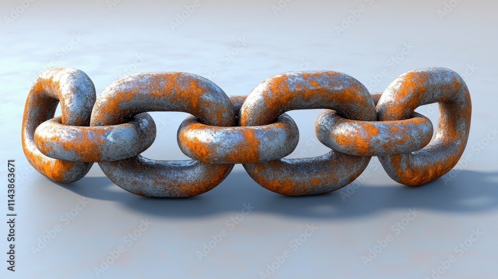 Fototapeta premium Rusty Metal Chain: A Striking Industrial Design