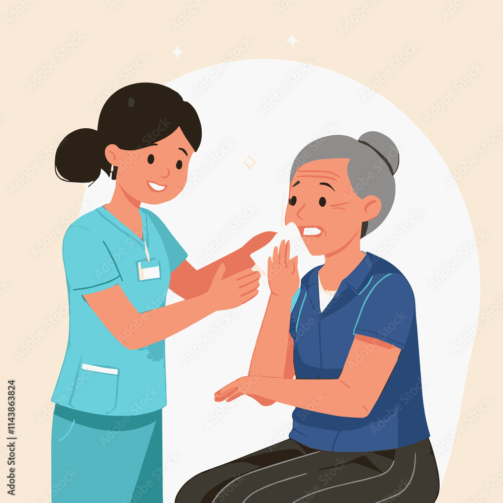 Caring Nurse Assists Elderly Patient Hygiene Demonstrating Compassionate Healthcare Palliative care Caring Nurse Assists Elderly Patient Hygiene Demonstrating Compassionate Healthcare Palliative care