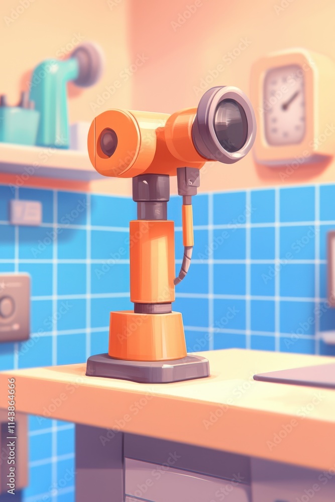 Innovative robotic camera workshop 3d illustration modern close-up precision technology Innovative robotic camera workshop 3d illustration modern close-up precision technology