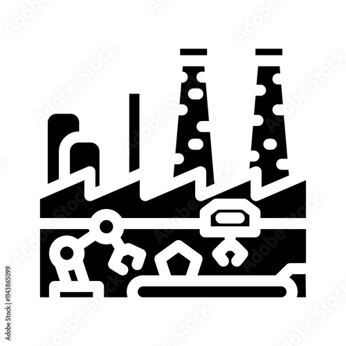 smart factory industry 4 glyph icon vector. smart factory industry 4 sign. isolated symbol illustration
