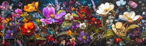 Vibrant summer wildflowers blooming in a rich array of colors showcasing nature's beauty in full splendor