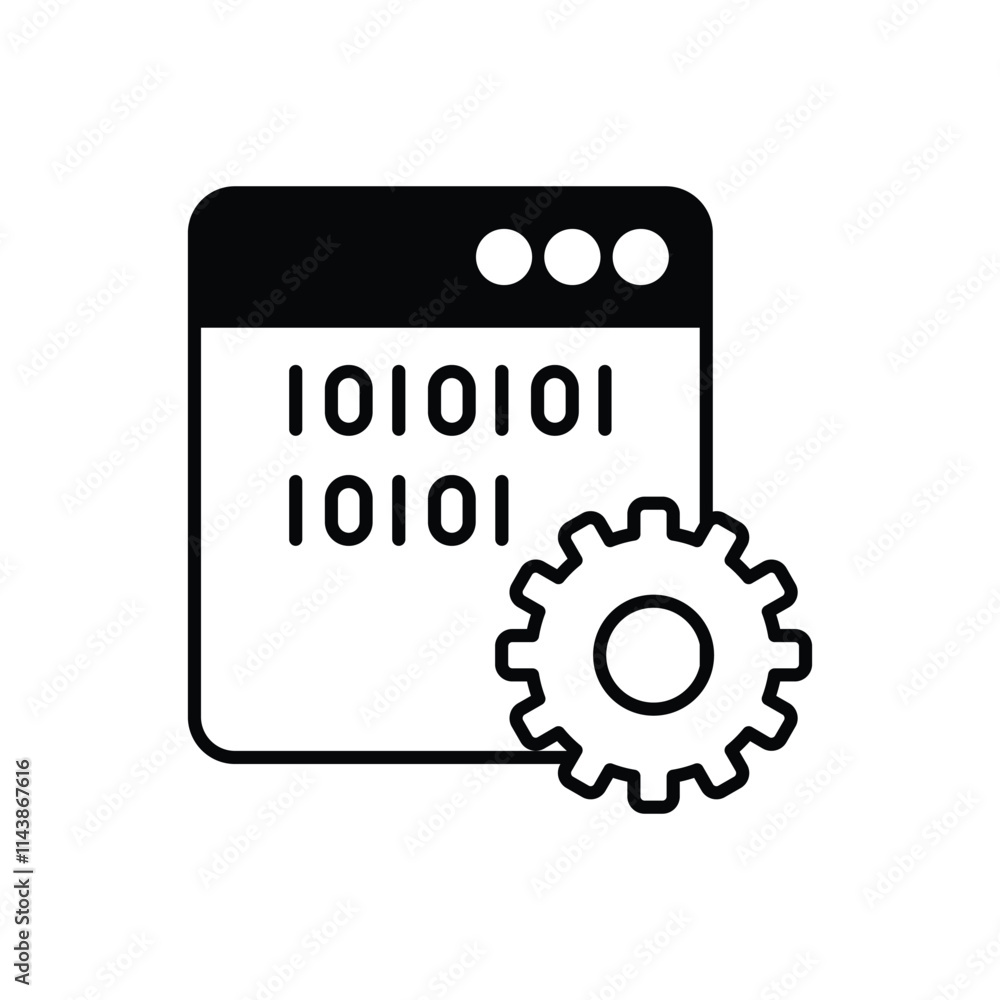 Binary Setting vector icon Binary Setting vector icon