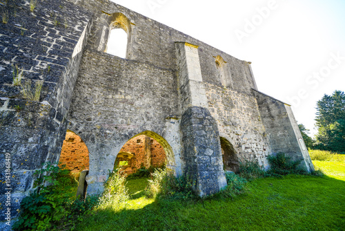 View of the old ruins of Schaaken Monastery. Benedictine monastery near Lichtenfels.
 photo