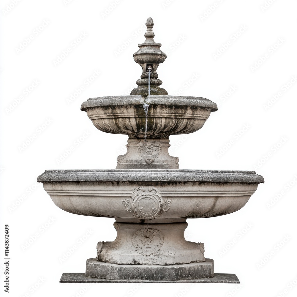 Antique fountain isolated on white background Antique fountain isolated on white background