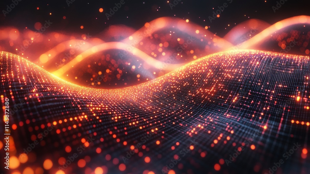Abstract Glowing Network Design: A Futuristic Data Visualization Abstract Glowing Network Design: A Futuristic Data Visualization