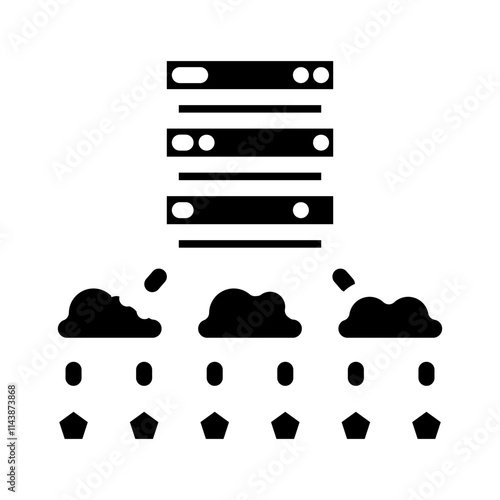 edge computing industry 4 glyph icon vector. edge computing industry 4 sign. isolated symbol illustration