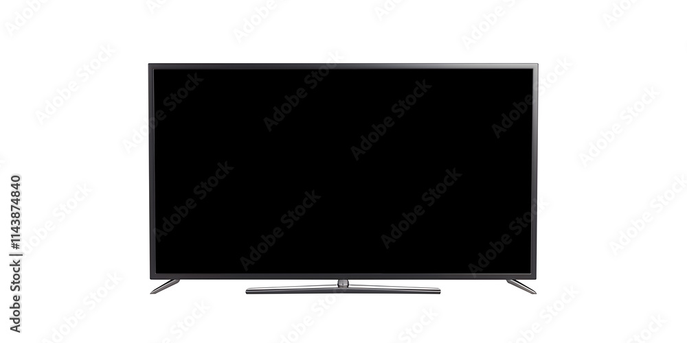 Modern TV black screen on transparent background. Cut out png Modern TV black screen on transparent background. Cut out png