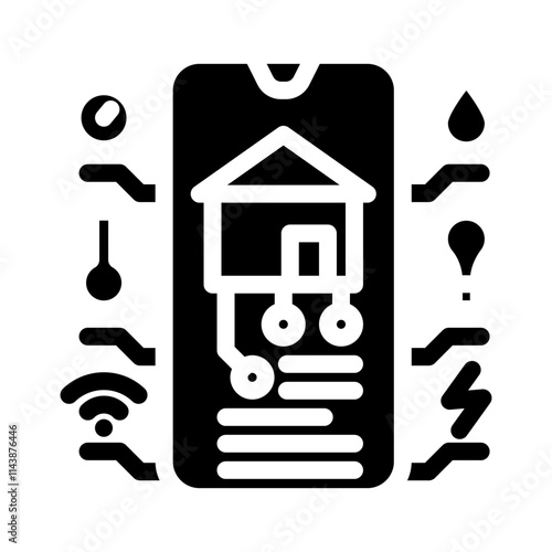 smart home automation industry 4 glyph icon vector. smart home automation industry 4 sign. isolated symbol illustration