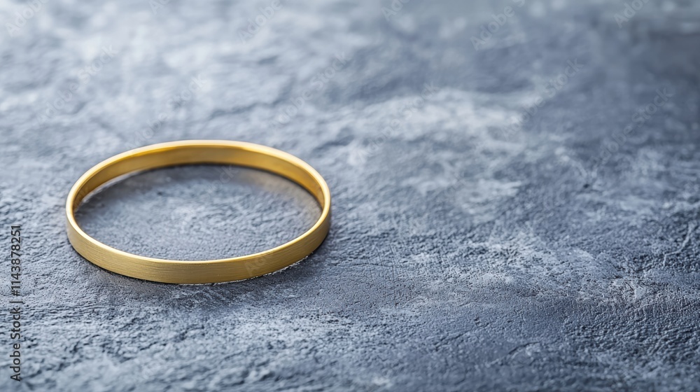 Elegant gold bracelet on textured gray surface with soft lighting Elegant gold bracelet on textured gray surface with soft lighting