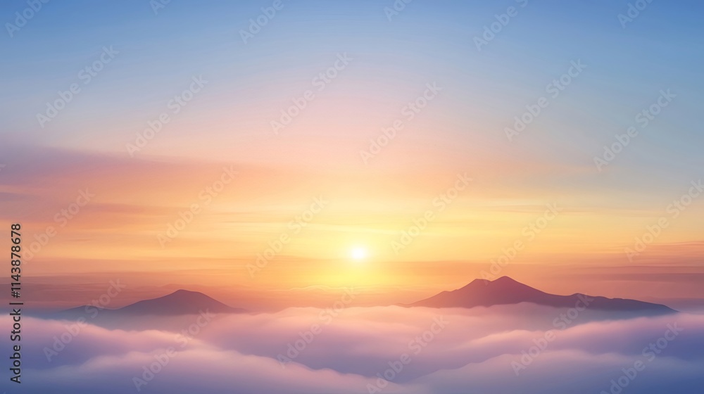 Sunrise over mountains and clouds. Sunrise over mountains and clouds.