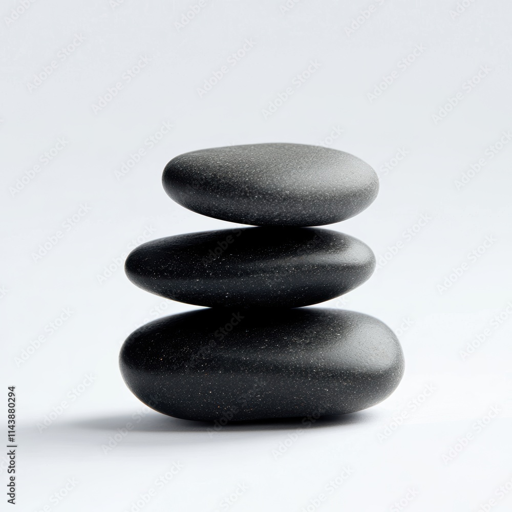 A minimalist stack of smooth stones in neutral tones, showcasing balance and tranquility against a plain white background. A minimalist stack of smooth stones in neutral tones, showcasing balance and tranquility against a plain white background.