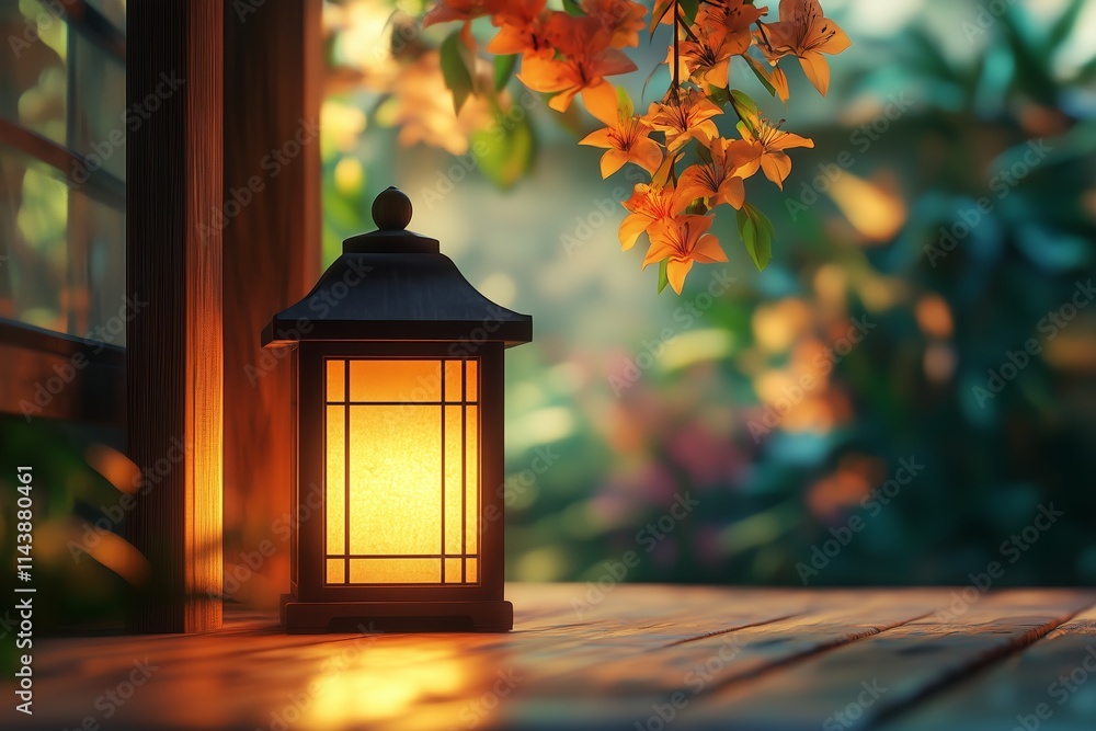 lantern on the wood table with copyspace lantern on the wood table with copyspace