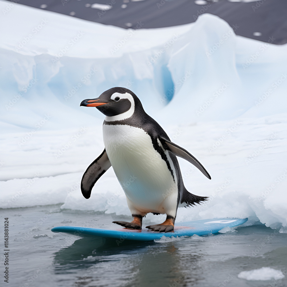 Obraz premium penguin on ice