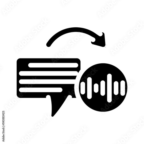 text to speech wave natural language processing nlp glyph icon vector. text to speech wave natural language processing nlp sign. isolated symbol illustration