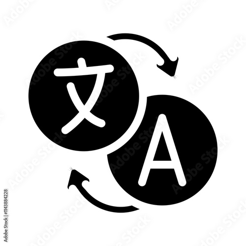 language translation natural language processing nlp glyph icon vector. language translation natural language processing nlp sign. isolated symbol illustration
